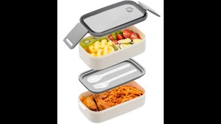 1600ML AllinOne Stackable Premium Japanese Bento Lunch Box [upl. by Klapp]