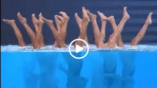 Olympic fans left stunned as Team USA appear to MOONWALK underwater in artistic swimming [upl. by Telfore]