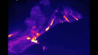 Thermal and visible video of a pyroclastic flow down Tyers ghaut [upl. by Sandor764]