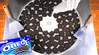 Massive OREO Ice Cream Rolls  how to make rolled fried Ice Cream with lots of Oreo Cookies  ASMR [upl. by Fredrika]