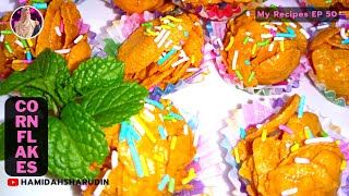 No Baked Crunchy Cornflakes with Sweet Honey amp Palm Sugar  Kuih Raya Cornflakes Madu Lets Try👩‍🍳💛 [upl. by Eilac]