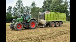 Entreprise Engelborghs au ramassage des fanes de pois avec un Fendt 936vario et son autochargeuse [upl. by Trina]