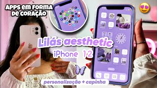 COMO PERSONALIZAR SEU iPHONE  personalização lilás aesthetic [upl. by Aketal640]