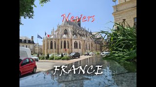 Nevers in France Walk around city and Nevers Cathedral [upl. by Acemat361]