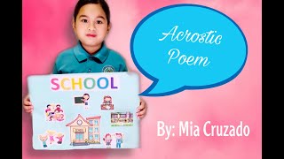 Acrostic Poem for Kids SCHOOL  Grade 1  Language Arts [upl. by Roos]