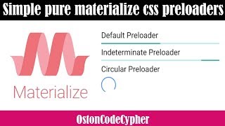 Simple pure Materialize css preloaders  Easy tutorial [upl. by Angid823]