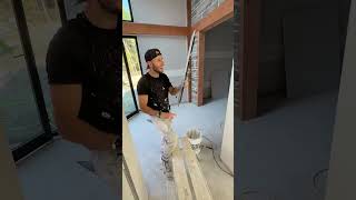 Finishing drywall Corner Bead with a Tomahawk SimcoeDrywall DrywallTips constructionhacks [upl. by Hcirdla]