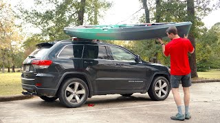 Solo Kayak Loading Hack  Car Top 100lbs in 2min [upl. by Nedia]