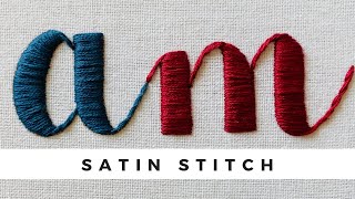 Satin Stitch Lettering Tutorial  Tutorial for beginners  Embroidery  Video   Afeei [upl. by Ocnarf]