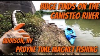 Canisteo River Magnet Fishing Madness  Hurricane Debby Treasure Haul  Pruyne Time Kayak Adventure [upl. by Hillegass]