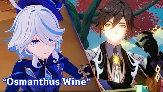 Furina Said Zhongli signature voice line Osmanthus Wine [upl. by Candyce]