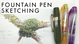 How I use fountain pens with colored ink for sketching [upl. by Cavan565]