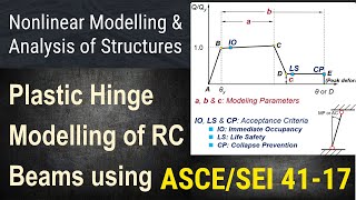 72  Nonlinear Structural Modeling  Part 7  Plastic Hinge Modelling of RC Beams using ASCE 4117 [upl. by Adyam]