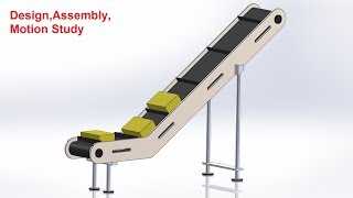 Solidworks tutorial Elevating Conveyor Design Assembly and Motion Study [upl. by Eno15]