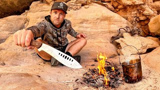 SOLO CAVE Camping  Foraging For Food Fishing amp Fire Cooking [upl. by Attevaj]