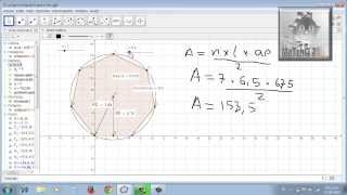 Como construir y como hallar el área de un polígono regular con geogebra [upl. by Htebaras]