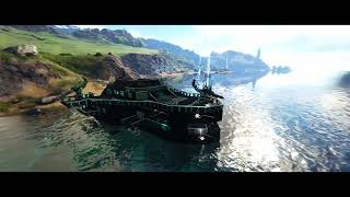 ARK SURVIVAL HOW TO BUILD A LARGE RAFTMOTORBOAT BASE [upl. by Gothard203]