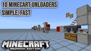 10 Minecart Unloader Designs for Minecraft Bedrock Tutorial 117 [upl. by Akilaz]