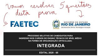 Questões do concurso Faetec 2020 LIVE [upl. by Nedia187]