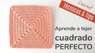 APRENDE A TEJER UN CUADRADO A CROCHET ¡PERFECTO  HANDWORK DIY [upl. by Ennaesor]