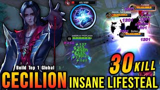 30 Kills OP Cecilion with this Item INSANE LIFESTEAL  Build Top 1 Global Cecilion  MLBB [upl. by Yart713]