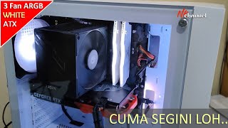 Casing PC ATX Putih murah dan cakep Bonus 3 FAN ARGB  VenomRX Baldur Alpha White [upl. by Scandura]