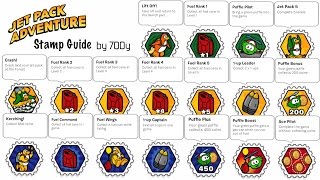 Jet Pack Adventure Stamp Guide  All Easy 1up and Fuel Can Stamps  Club Penguin Rewritten [upl. by Ttihw]