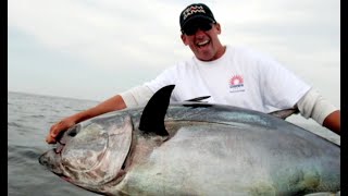 Bluefin Tuna with Trophy Striped Bass Bycatch Exciting Offshore Fishing Action [upl. by Sum]