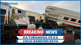 Kecelakaan Kereta KA Turangga Vs KA Lokal Bandung Raya Hari Ini Lokomotif Ringsek [upl. by Buyse950]