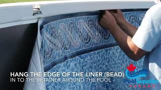 Beaded Above Ground Pool Liner Installation With Voiceover  Available at Pool Supplies Canadaca [upl. by Nuaj]