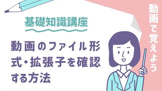 動画のファイル形式・拡張子を確認する方法 [upl. by Yezdnil]