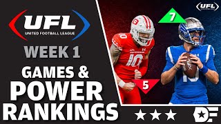 Week 1 Predictions  Power Rankings  UFL  United Football League xfl [upl. by Saloma836]