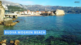 🏖️Budva🌴Mogren Beach🌞Montenegro🇲🇪2024📷4K60 [upl. by Aihsyak]