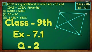 Class  9th Ex  71 Q 2 Triangles Maths NCERT CBSE [upl. by Lraed]