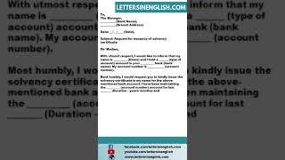 Request Letter to Bank for Solvency Certificate [upl. by Ielak]