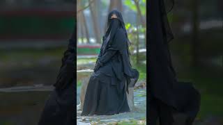 Beautiful black stylish hijaab with niqab hijabstyle islamicstatus islam youtubeshorts shorts [upl. by Aniaj]