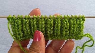 Knit Fishermans Rib Stitch [upl. by Hildebrandt542]