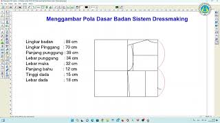 Cara Membuat Pola Dasar Badan Dressmaking dengan Richpeace [upl. by Tobit236]