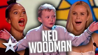 Naughty Ned Woodman  ALL PERFORMANCES  Britains Got Talent [upl. by Galven]