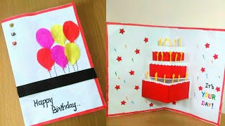 Handmade Popup Greeting card  DIY Birthday Popup Greeting Card [upl. by Atnahs]