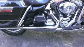 2012 Harley Road King stock to straight fishtail pipes [upl. by Adeys]