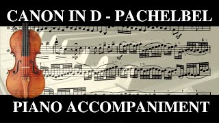 Canon in D Johann Pachelbel Piano accompaniment for violin [upl. by Sorcha]