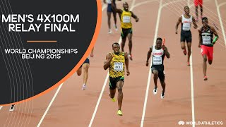 Mens 4x100m Relay Final  World Athletics Championships Beijing 2015 [upl. by Ande]