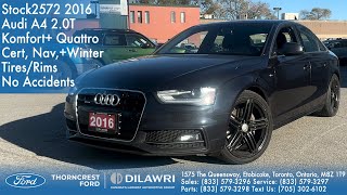 2016 Audi A4 20T Komfort Quattro Cert Winter TiresRims No Accidents at Thorncrest Ford stock2572 [upl. by Mcgraw185]