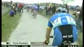 Vladimir Gusev Paris Roubaix 2006 highlights [upl. by Anaeg]