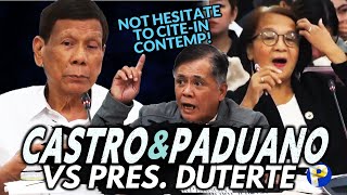 MAINIT si Paduano kay Duterte Castro binanatan ng patongpatong na kaso ang dating Pangulo [upl. by Adnara764]