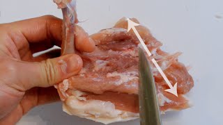 Easy way to debone and fillet a chicken thigh  a quothowtoquot tutorial [upl. by Ajna175]