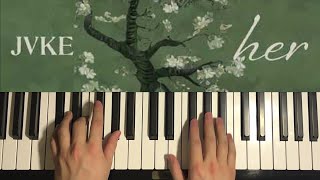 How To Play  JVKE  her Piano Tutorial Lesson [upl. by Shien]