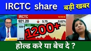 IRCTC share latest news today IRCTC share news today Target price share analysis buy or sell [upl. by Ferneau]