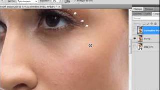 Tutoriel Photoshop CS4  Enlever les poches sous les yeux  video2braincom [upl. by Ylrebmic]